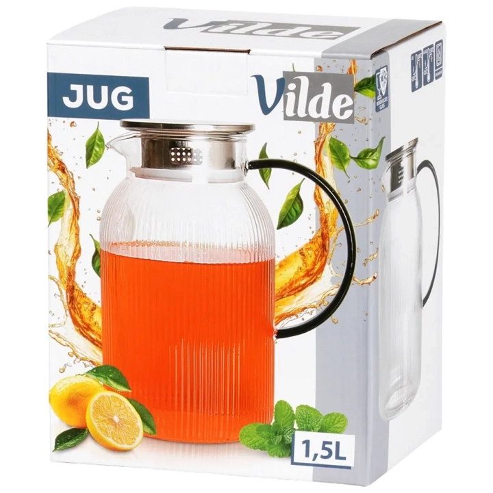 Dzbanek szklany z pokrywką 1,5 l