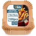 Wkład do frytkownicy Air Fryer beztłuszczowej papierowy kwadratowy 19x19 cm 100 szt.