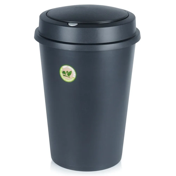 Kosz na śmieci plastikowy czarny 47 l