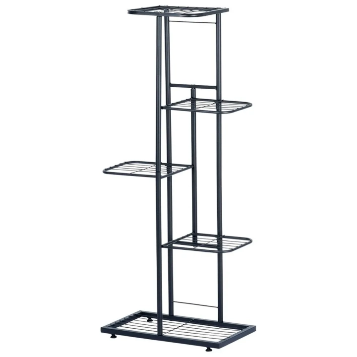 Kwietnik metalowy czarny 5-poziomowy 96 cm