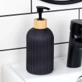 Dozownik do mydła szklany czarny 400 ml
