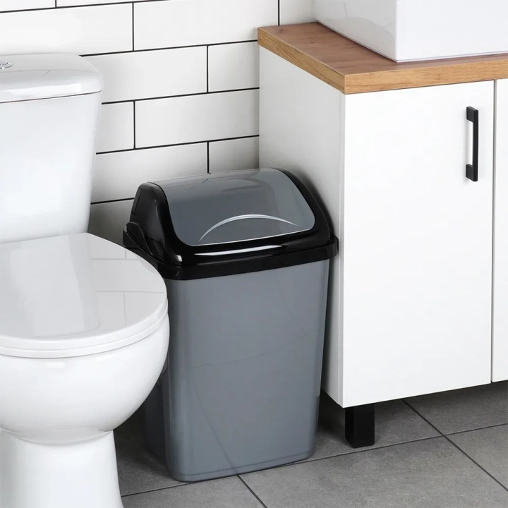 Kosz na śmieci plastikowy szary 26 l