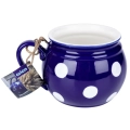 Kubek ceramiczny niebieski w grochy 850 ml