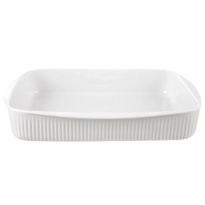 Naczynie żaroodporne porcelanowe białe 36,5x30x6 cm, 4 l