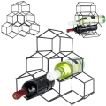 Stojak na wino metalowy czarny 6 butelek 29,5x28,5 cm