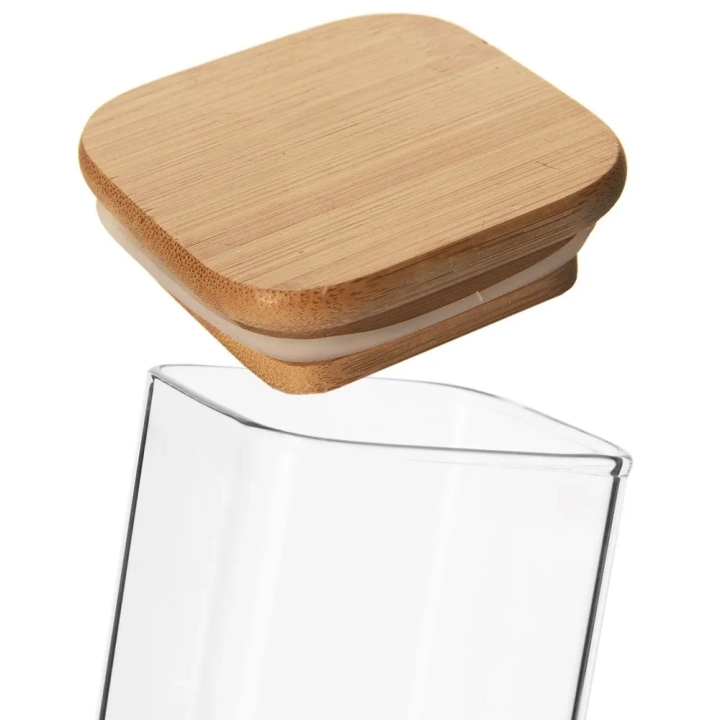 Pojemnik na produkty sypkie szklany z pokrywką i uszczelką 200 ml