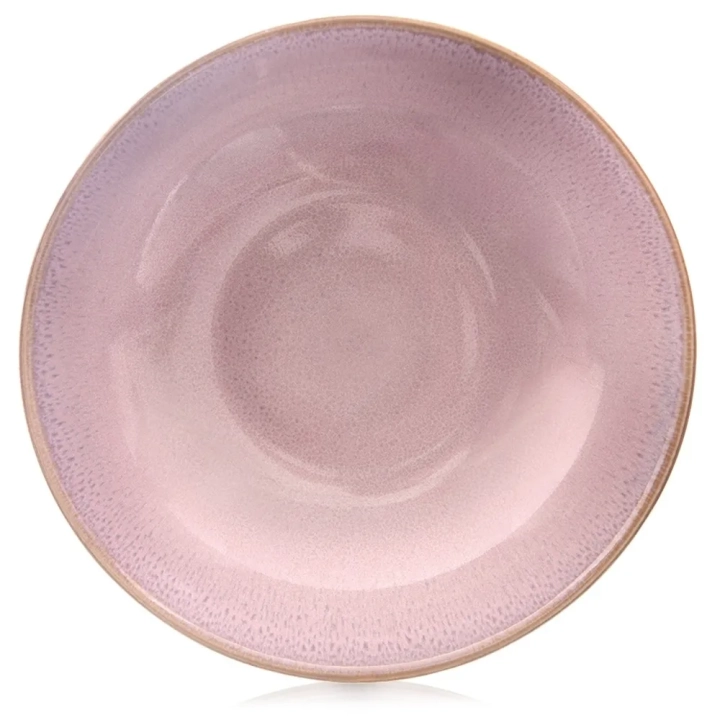 Talerz obiadowy głęboki ceramiczny różowy GLAZE 21 cm