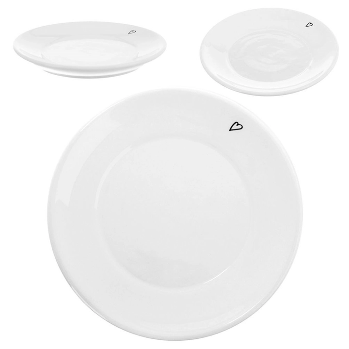 Spodek mały talerzyk ceramiczny biały SERCE 12 cm