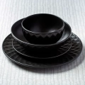 Talerz deserowy ceramiczny czarny SOHO 20 cm