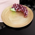 Talerz obiadowy płytki szklany złoty 28 cm