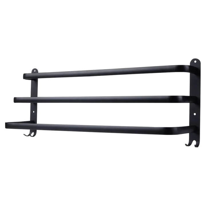 Wieszak na ręczniki aluminiowy czarny 60 cm