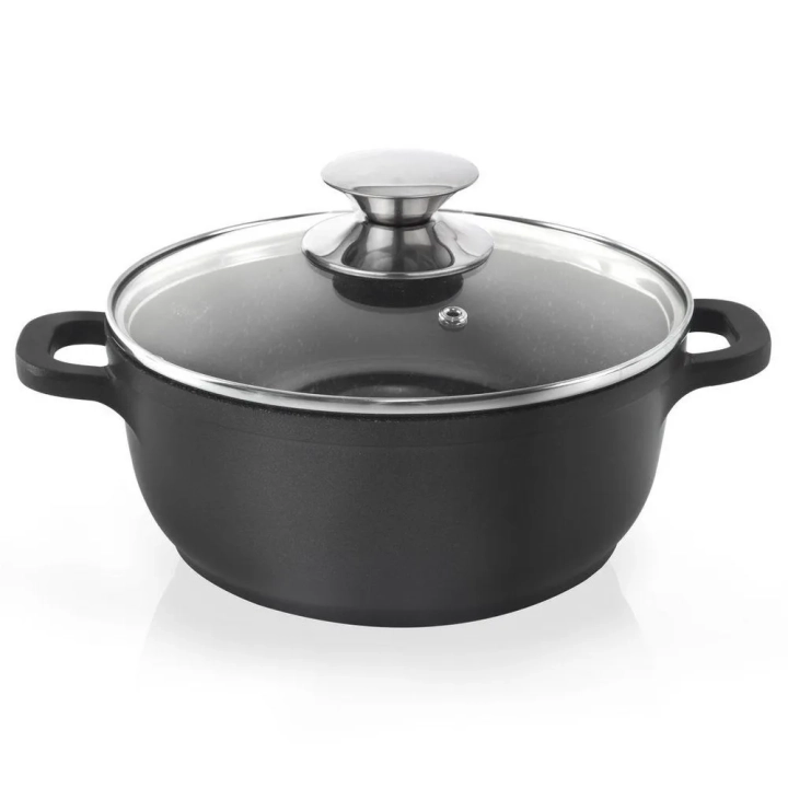 Garnek granitowy ze szklaną pokrywką GRANDE 24 cm, 4 l
