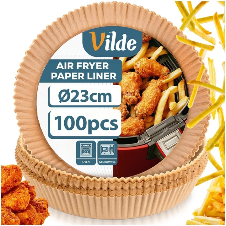 Wkład do frytkownicy beztłuszczowej Air Fryer papierowy okrągły 23 cm 100 szt.