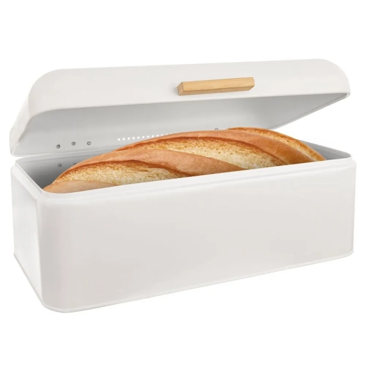 Chlebak metalowy biały WHITELINE 42x24x16,5 cm