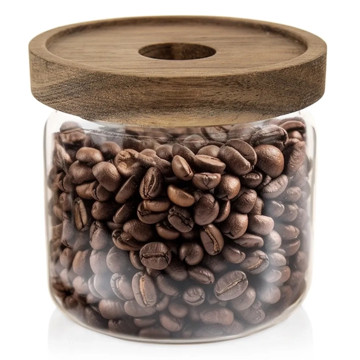 Pojemnik na produkty sypkie szklany z pokrywką i uszczelką 500 ml