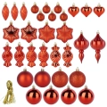 Bombki choinkowe nietłukące czerwone 3-11,5 cm 32 szt.