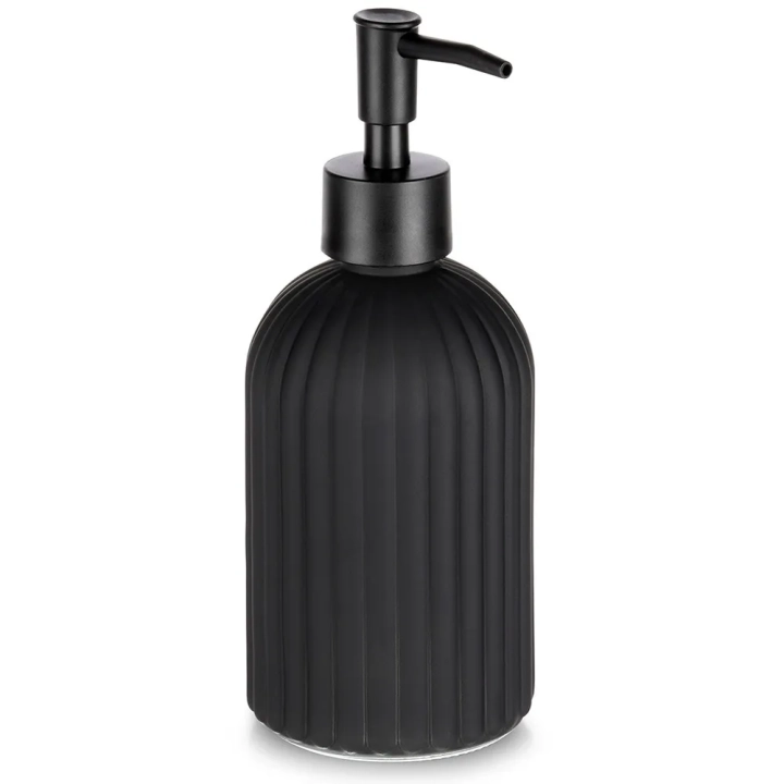 Dozownik do mydła szklany czarny 400 ml