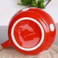 Kubek ceramiczny czerwony w grochy 950 ml