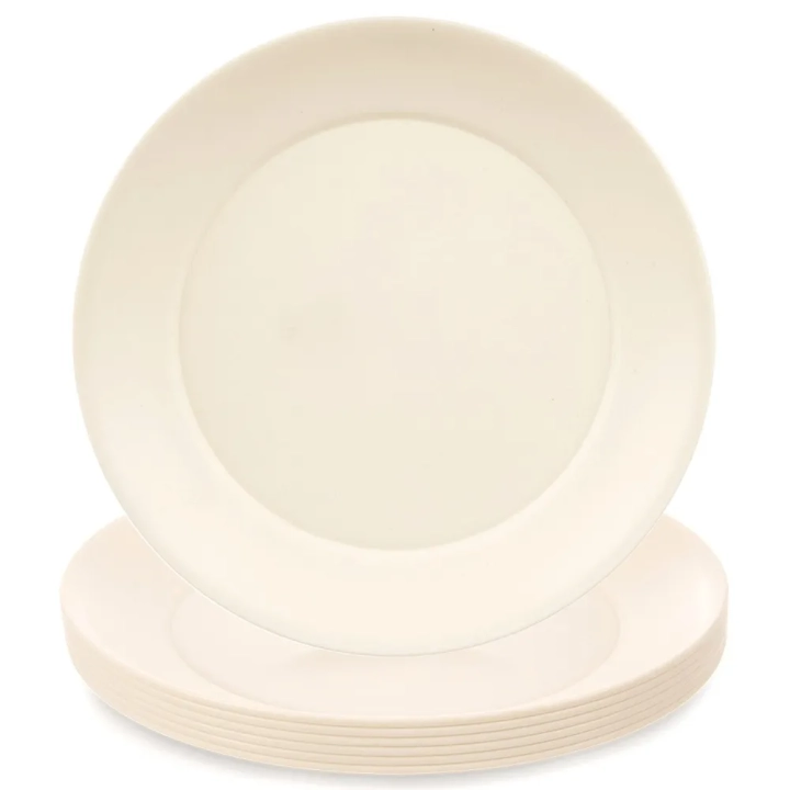 Talerze obiadowe płytkie plastikowe kremowe SANDY 23,5cm 6 szt.