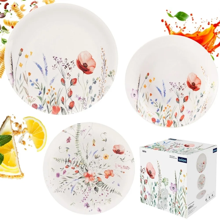 Zestaw serwis obiadowy porcelanowy biały MAKI 18 el.