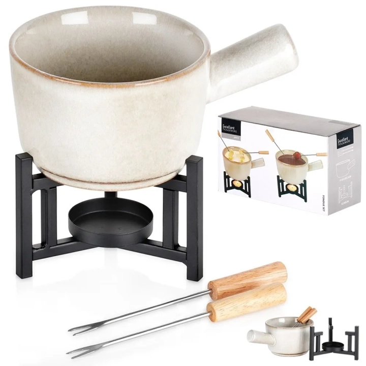 Zestaw do fondue porcelanowy 450 ml, 4 el.