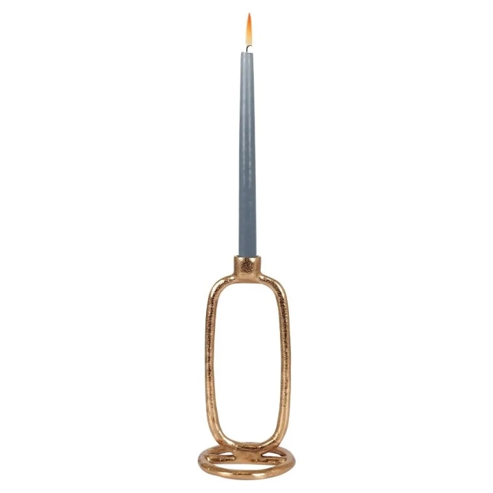 Świecznik aluminiowy złoty 24 cm