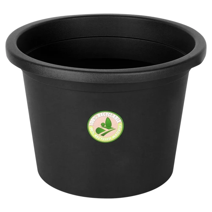 Doniczka ogrodowa plastikowa czarna okrągła 39 cm