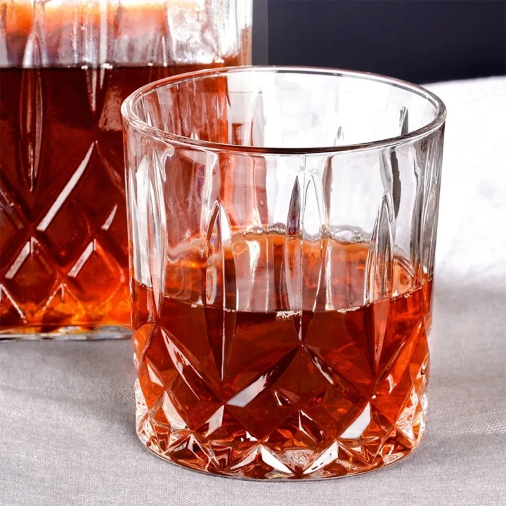 Karafka i szklanki do whisky szklane 900 ml + 4x300 ml 5 el.