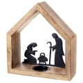Świecznik drewniany na tealight Szopka Bożonarodzeniowa MANGO 20x6x22 cm