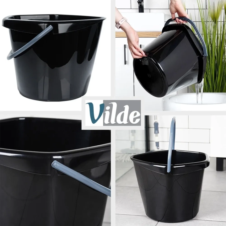 Wiadro plastikowe czarne 14 l
