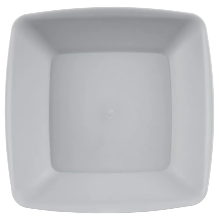 Talerze obiadowe głębokie plastikowe szare SANDY 17,5 cm, 500 ml 6 szt.