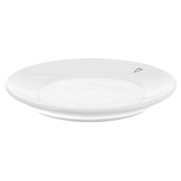 Spodek mały talerzyk ceramiczny biały SERCE 12 cm