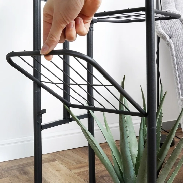 Kwietnik metalowy czarny 5-poziomowy 96 cm