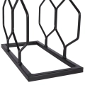 Stojak na wino metalowy czarny 8 butelek 23x48 cm