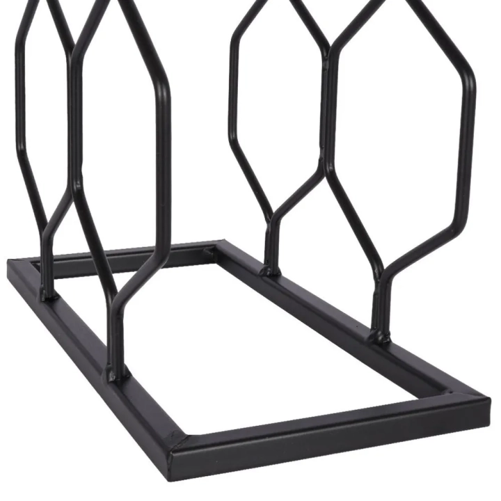 Stojak na wino metalowy czarny 8 butelek 23x48 cm