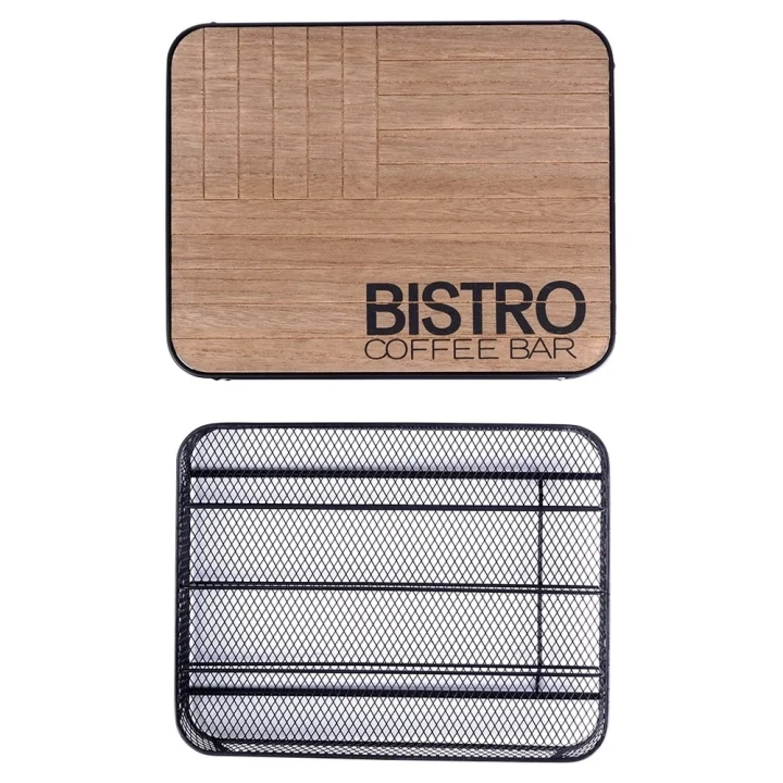Organizer na kapsułki do kawy metalowy czarny BISTRO 30,5x24x6,5 cm