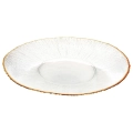 Talerz obiadowy płytki szklany złoty 28 cm