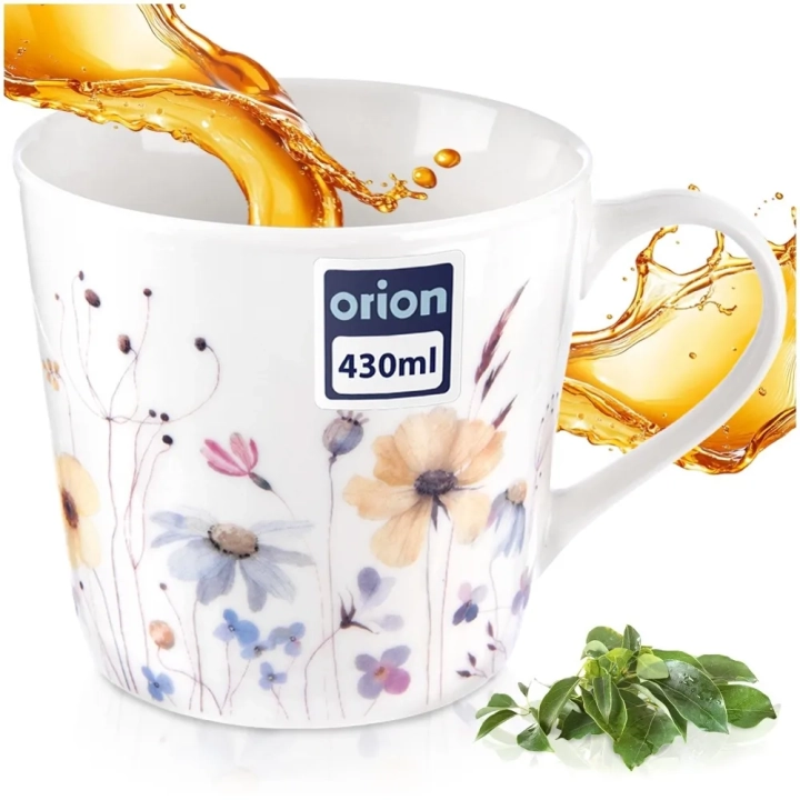 Kubek porcelanowy kwiaty 430 ml