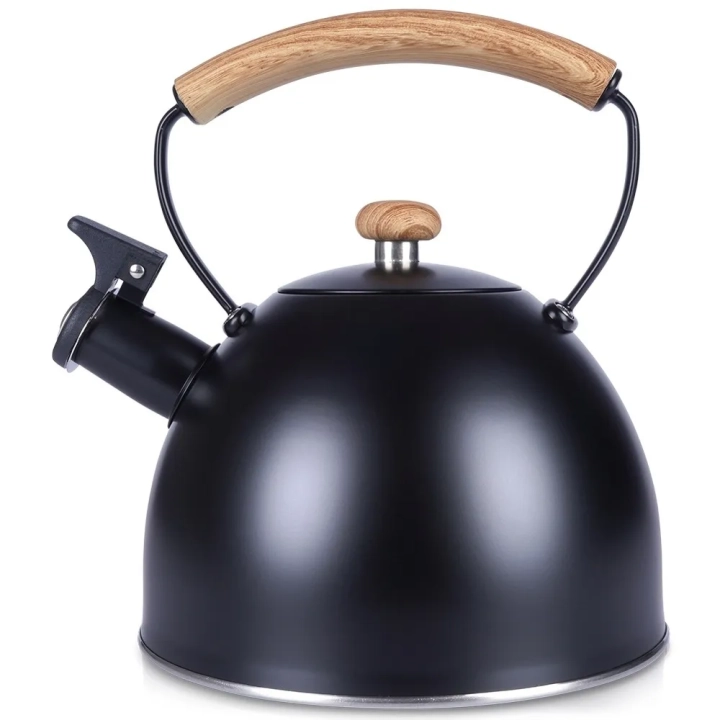 Czajnik z gwizdkiem stalowy czarny 2,5 l