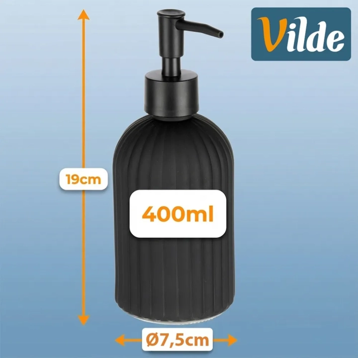 Dozownik do mydła szklany czarny 400 ml
