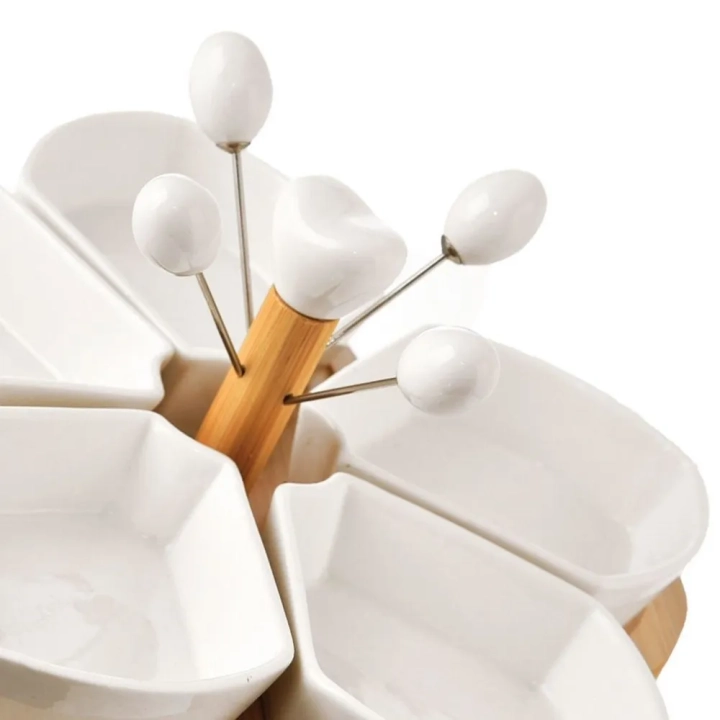 Miseczki na przekąski porcelanowe białe WHITELINE 28,5 cm 10 el.