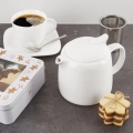 Dzbanek z zaparzaczem do herbaty porcelanowy 650 ml