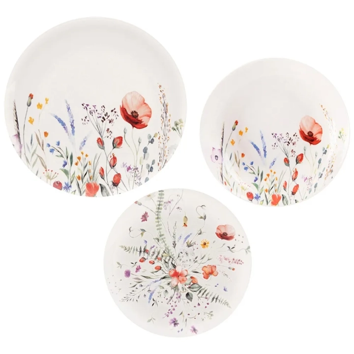 Zestaw serwis obiadowy porcelanowy biały MAKI 18 el.