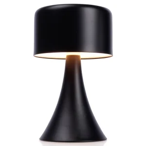Lampka nocna LED metalowa czarna bezprzewodowa 20,5 cm