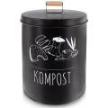 Kompostownik kuchenny z filtrem węglowym metalowy czarny BLACK 8 l