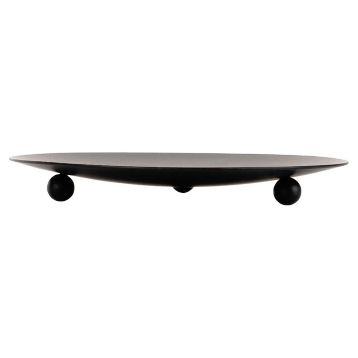 Podstawka pod świece metalowa czarna 12 cm