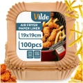 Wkład do frytkownicy Air Fryer beztłuszczowej papierowy kwadratowy 19x19 cm 100 szt.