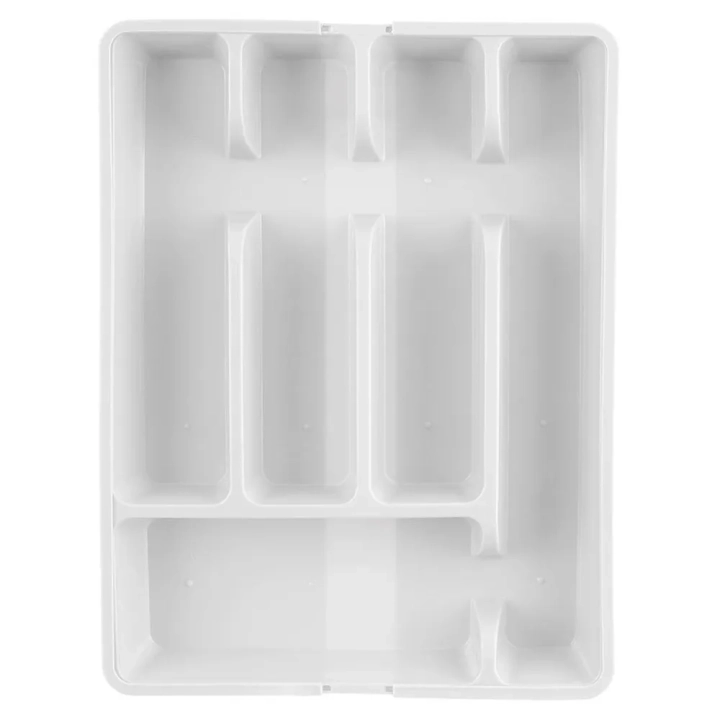 Wkład na sztućce do szuflady rozsuwany biały 36,5x27,5-44 cm