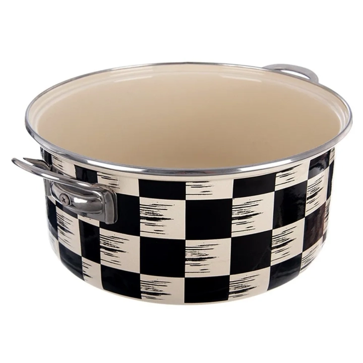 Garnek emaliowany SZACHOWNICA 26 cm, 5 l