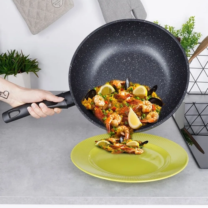 Patelnia wok granitowa GRANDE 30 cm